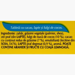 Ciocolată cu lapte și cocos 80g