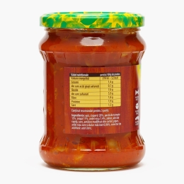 Ciuperci feliate și legume în sos de roșii picant 500ml