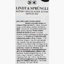 Ciocolată neagră cu zmeură Excellence 100g