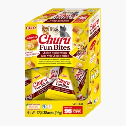 Recompense pentru pisici Churu Fun Bites, cu pui, ton & brânză 8x12g (96g)
