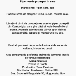 Măslinescu - Piper verde proaspăt în sare 50g