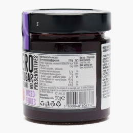 Pastă tartinabilă din amestec de fructe, fără zahăr adăugat, cu îndulcitori 230g