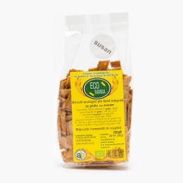 Biscuiți ecologici din făină integrală cu semințe de susan 200g