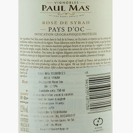 Vin rose sec, Vignobles Syrah, 12.5%, 0.75l