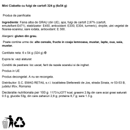 Ciabatta mini cu fulgi de cartofi 6x50g