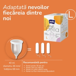 Cupă menstruală + recipient curățare, mărimea L
