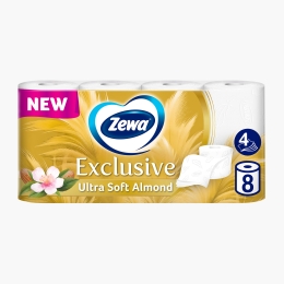 Hârtie igienică Exclusive Almond Milk 4 straturi, 8 role