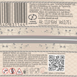 Vin rose demisec Merlot, 13%, 0.75l