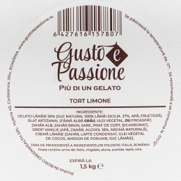 Tort înghețată italiană artizanală (gelato) lămâie 1.5kg