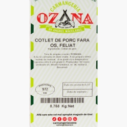 Cotlet de porc fără os, feliat 750g