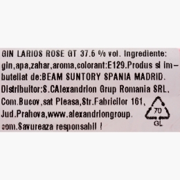 Gin rose Premium Mediterranea 37.5% alc. 700ml