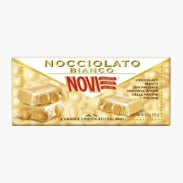 Ciocolată albă cu alune întregi 130g
