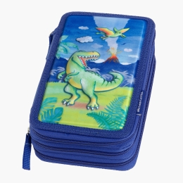Penar neechipat cu model dinozauri, albastru