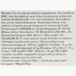 Ton în ulei de măsline, 3x70g