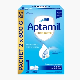 Lapte praf Nutri-Biotik 1, 0-6 luni, 2x600g (1.2kg)