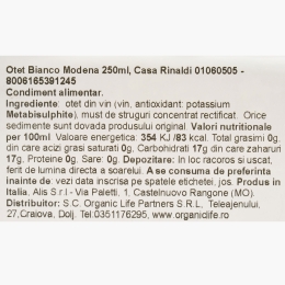 Oțet balsamic alb Bianco Modena, 0.25l
