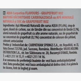 Apă minerală aromatizată grapefruit roz 0.33l