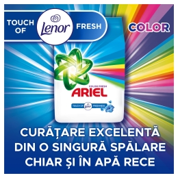 Detergent de rufe pudră automat Touch of Lenor color 100 spălări, 10kg