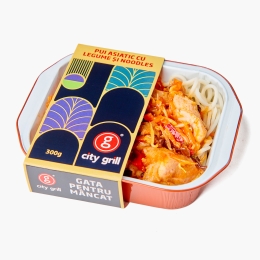 Pui asiatic cu legume si noodles, 300g