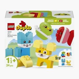 Animăluțe de companie creative 3 în 1, 10477 Duplo, 24 piese, +1 an jumătate
