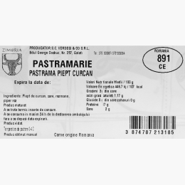 Pastramă din piept de curcan, 300g