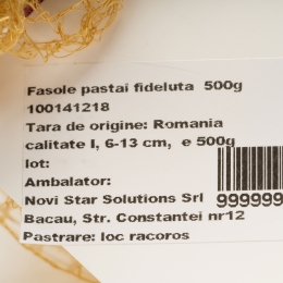 Fasole galbenă fideluță în conversie eco, România (Ferma Sarei) 200g
