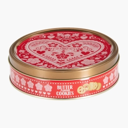 Biscuiți cu aromă de unt în cutie metalică, Lovely Heart, 114g