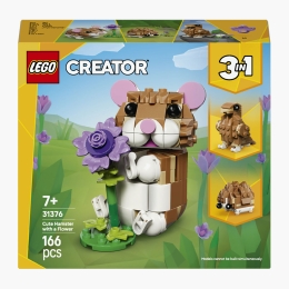 Hamster adorabil cu o floare, 31376 Creator 3 în 1, 166 piese, +7 ani
