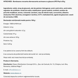 Bomboane acrișoare efervescente UFO Pops, 50g