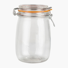 Borcan depozitare din sticlă cu capac 1l