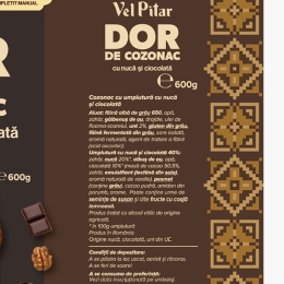 Cozonac cu nucă & ciocolată 600g