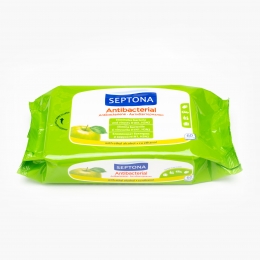 Șervețele umede antibacteriene măr verde 60 buc