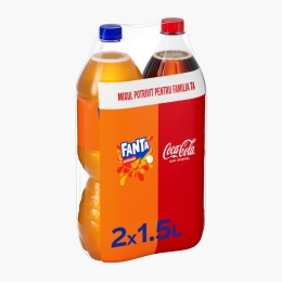 Pachet băutură carbogazoasă Cola și Portocale, 2x1.5l