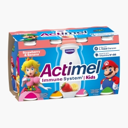 Iaurt de băut cu căpșuni și banane 8x100g