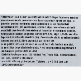 Hrană complementară pentru pisici, supă cu sardine și alge 40g