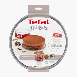 Tavă formă pentru copt Delibake Springform, 23cm, înveliș antiaderent, desprindere ușoară, roșu/argintiu